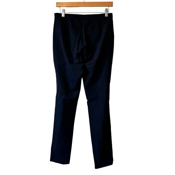 Eileen Fisher Viscose Navy Stretch Wool Blend side Zip Casual Academia Pants 4 - Picture 2 of 7